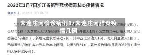 大连庄河确诊病例1/大连庄河肺炎疫情几例