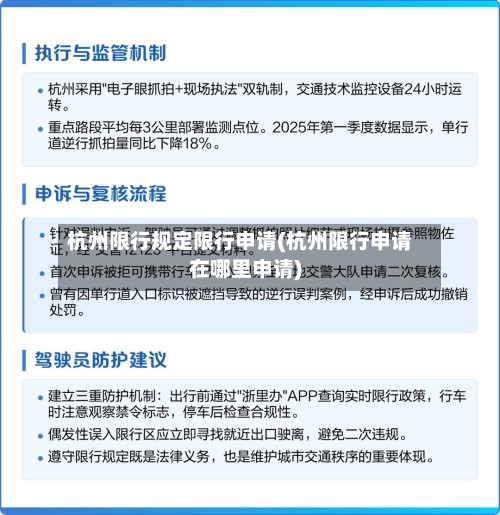 杭州限行规定限行申请(杭州限行申请在哪里申请)