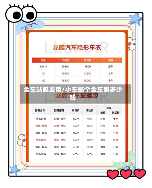 全车贴膜费用/小车贴个全车膜多少钱