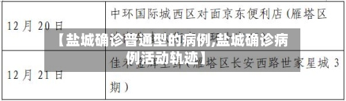 【盐城确诊普通型的病例,盐城确诊病例活动轨迹】-第3张图片