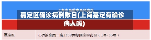 嘉定区确诊病例数目(上海嘉定有确诊病人吗)-第3张图片