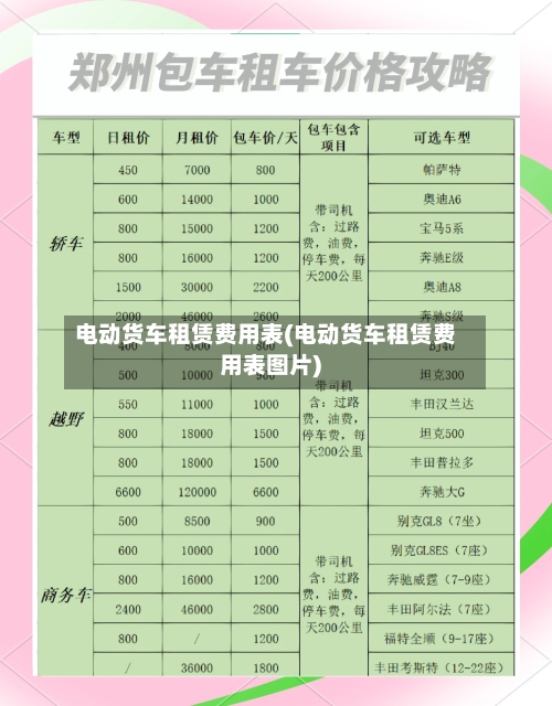 电动货车租赁费用表(电动货车租赁费用表图片)-第2张图片