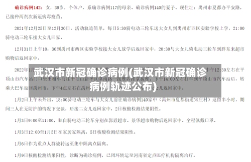 武汉市新冠确诊病例(武汉市新冠确诊病例轨迹公布)-第2张图片
