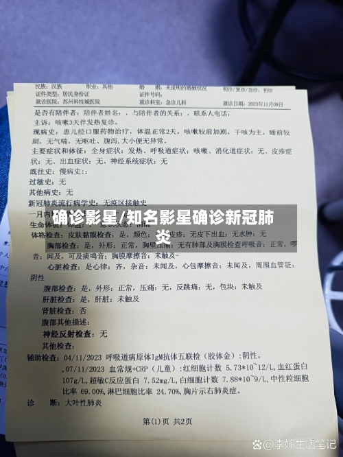 确诊影星/知名影星确诊新冠肺炎