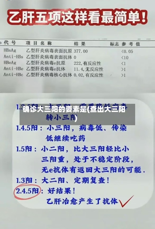 确诊大三阳的要素是(查出大三阳)-第2张图片
