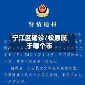 宁江区确诊/松原属于哪个市