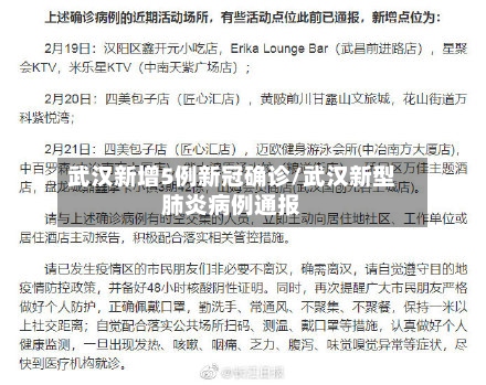 武汉新增5例新冠确诊/武汉新型肺炎病例通报-第2张图片