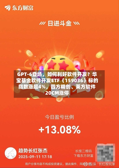 GPT-6登场，如何利好软件开发？华宝基金软件开发ETF（159036）标的指数涨超4%，四方精创、英方软件20CM涨停