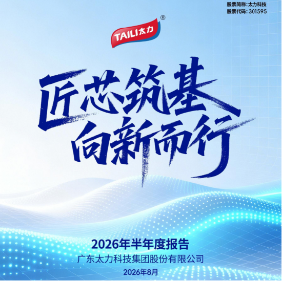 太力科技上半年营收毛利双增长，C端收入增37.59%	，B端业务与三大材料布局持续升级